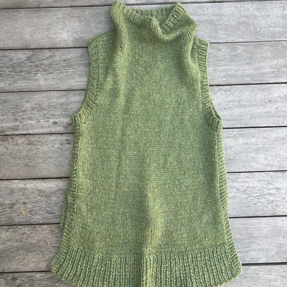 Pea Green Hand Knit Tunic